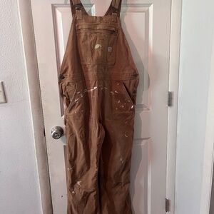 Carhartt women’s Bib overalls tan size large 12/14 short